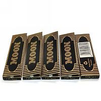77 * 45mm 5 booklets Moon Black Flax Cigarette Rolling Papers 200 Leaves