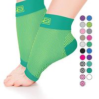 Go2 Plantar Fasciitis Socks|Best Ankle Compression Brace 22-25 mmHg|Arch Support Joint Heel Pain Relief|Foot Sleeves for Women and Men Reduce Swelling|Relieve Achilles Tendonitis(Green and Yellow, Small)
