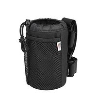 Wheelchair Cup Holder, Rollator Drink Holder Universal Walker Stroller Water Bottle Carrier with Mesh Pockets-Washable Collapsible Adjustable, Black