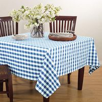 SARO LIFESTYLE 590.FB72S Collection Gingham Design Tablecloth, 72", French Blue