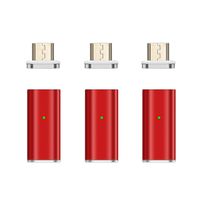 NetDot Gen10 Magnetic Fast Charging Micro USB to Micro USB Adapter Converter Compatible with Android Smartphones(3 Pack red)