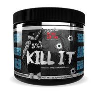 Rich Piana 5% Nutrition KILL IT Pre Workout Drink Powder w/ Creatine, Jitter-Free Caffeine, NO-Booster, Beta Alanine for Focus, Pump, Endurance, Recovery, 11.11 oz, 30 Servings (Blue Raspberry)