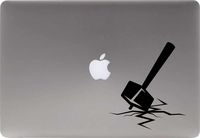 Hammer Crack Vinyl Decal Sticker for Computer Macbook Laptop Ipad Electronics Home Window Custom Walls Cars Trucks Motorcycle Automobile and More (BLACK)