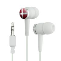 Denmark Flag Soccer Ball Futbol Football Novelty in-Ear Earbud Headphones - White
