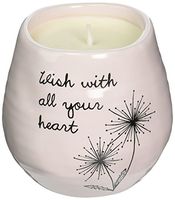 Pavilion Gift Company Plain Dandelion Wish with All Your Heart Pink Ceramic Soy Serenity Scented Candle