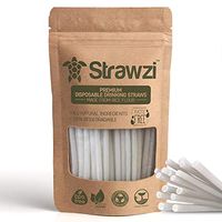 STRAWZI Eco Friendly Edible Biodegradable Drinking Straws│Compostable All Natural Plant Based│Bamboo Metal Stainless Steel Silicone Paper Plastic Free Straw│Disposable Portable Travel Smoothie│140pack