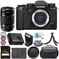 Fujifilm X-T3 Mirrorless Digital Camera (Black) 16588509 + Fujifilm XF 55-200mm f/3.5-4.8 R LM OIS Lens + 62mm 3 Piece Filter Kit + 64GB SDXC Card + Carrying Case + Flexible Tripod Bundle