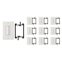 Buyer's Point Brush Wall Plate [UL Listed], with Single Gang Low Voltage Mounting Bracket Device (White Kit) (10, White Kit)