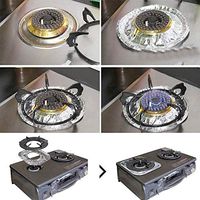 Thaweesuk Shop 100 pcs. Aluminum Foil Round Gas Burner Disposable Bib Liners Stove Covers Wholesale 7.5" Round 3-1/4" Expandable to 4" of Set