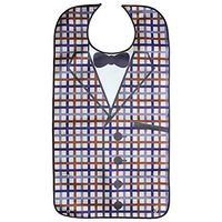 BIHIKI Men's Waterproof Adult Bib,Clothing Protector,Reusable Adult Aid Apron with Crumb Catcher for Elderly Patient Senior,34"x18"