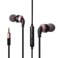 AWEI In Ear Earbuds Noise Cancelling Headphones Gold Plated Plug Wired Earphones With Microphone Volume Control Remote For MP3 Cell Phones Tablets Laptops PC Rose gold