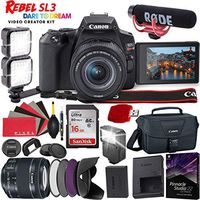 Canon EOS Rebel SL3 DSLR Camera (Black) with 18-55mm Lens - 24.1 MegaPixels - 4K Video - Video Kit Bundle