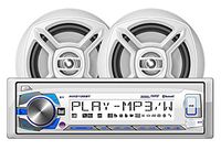 Dual MCP135BT Marine Single-Din in-Dash Digital Media Am/FM Receiver System with Bluetooth (r) & Speakers