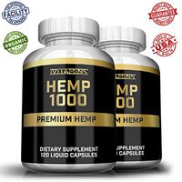 iVitamins Hemp Oil Capsules : 2 Pack 1,000mg per Serving : May Help with Sleep, Pain, Insomnia, Stress Relief, Mood Support and More : Rich in Omega 3,6,9 Fatty Acids : Hemp Oil : Hemp Extract