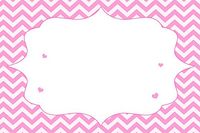 30 Blank Cards Invitations Thank You Cards Pink Chevron Girl Birthday Party Baby Shower + 30 White Envelopes