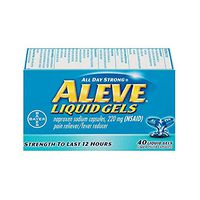 Aleve Liquid Gels, Naproxen Sodium Capsules 220 mg (NSAID), Pain Reliever/Fever Reducer, Fast Pain Relief, 40 Count