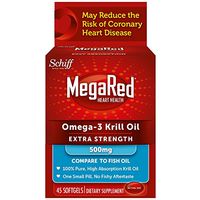 MegaRed Extra Strength Omega 3 Krill Oil 500mg Supplement, 45 ct