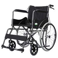 HJF-LUNYI Wheelchair Comfortable Multifunctional Light Transport Folding Portable Travel Chair Thick Steel Tube Elderly Disabled Hand Push Replace Walk