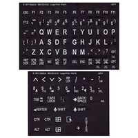 Large Print-Braille Keyboard Labels- White on Blk