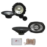 Alpine 6.5" 2-Way Car Audio Component System + SXE-6925S 6x9 2-Way coaxial Speakers Pair with DiscountCentralOnline 25ft Speakers Wire