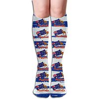 Z-YY Thigh High Socks Kangaroo With Australian Flag Athletic Knee High Stockings 50cm