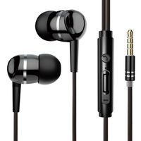 Earbuds Wired with Microphone, in-Ear Earphones Headphones, Volume Control, Remote, Heavy Deep Bass for iPhone, iPad, iPod, Samsung Smartphones Tables and All 3.5mm Jack Device (Black)
