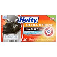 Hefty Ultra Strong Tall Kitchen Trash Bags Clean Burst, Black, 13 Gallon, 40 Count