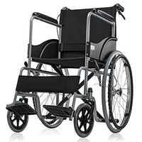 wheelchair Lightweight Folding Transport, Portable Trolley with Brake Solid Tires,Breathable seat Adjustable Foot Pedal,Suitable for The Elderly and People with Reduced Mobility