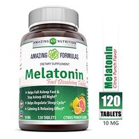Amazing Nutrition Melatonin – 10 Mg Tablets - Natural Sleep Aid Supplement – Promotes Calming and Relaxing Effect - 120 Tablets Per Bottle- Suitable for Vegetarians- Tangy Citrus Punch Flavor!!