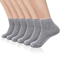 Quarter Diabetic Non-Binding Circulatory Combed Cotton Ankle Socks For All Seasons Pack of 6 Pairs, Color Grey, Size 7-12