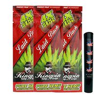 Herb Airtight Tube Pocket Protector with Kingpin Laid Back Hemp Wraps 3 Count DC Crafts Nation- Flag Leaf