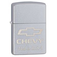 Zippo Chevy Pocket Lighter with Satin Chrome Finish