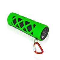 PYLE PWPBT30GN Bluetooth Water Resistant Flashlight Speaker with Call Answering Mic, FM Radio, Micro SD Reader & AUX-Input (Green)