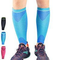 Beister 1 Pair Calf Compression Support Sleeves for Women & Men, Knitted Footless Leg Sock Sleeves for Shin Splint, Calf Pain Relief, Faster Recovery, Sports, Running, Travel, Nurse
