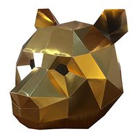 Mardi Gras Party Masquerade Mask,Panda caps Masks Origami Party Creative Masks All Gold Prom Masks