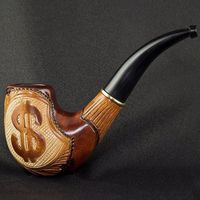 5.39'' 'US Dollar' Carved wooden smoking pipe. Best smoking pipes. WORLDWIDE shipping.