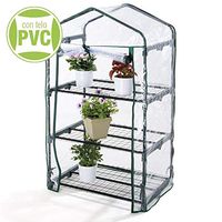 Worth Mini Greenhouse (All New) - New Metal Green Version with 3 Tier COLLAPSABLE Shelves - Best Greenhouse with ROLL UP Zipper Door Seedlings & Seed Propagation Plant Growing - 3 Year Guarantee