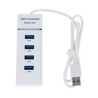 USB 3.0 Hub,4 Ports Portable Data Hub with LED Light Ultra Slim Aluminum USB Hub for MacBook,Notebook PC,Laptops,Desktop,USB Flash Drives and Other Devices (White, 4 Port)