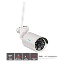 LONNKY Wireless CCTV Security Camera, 1080P WiFi Weatherproof Outdoor Surveillance Bullet Camera for Lonnky NVR, with PIR Sensor and 80ft Night Vision, Built-in Mircophone Audio & Video Recording