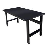 Borroughs Adjustable Height Work Bench with Painted Black Top, 28 x 72 inches