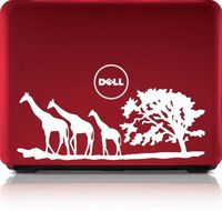Macbook - 3 giraffe in safari silouette white Macbook Symbol Keypad Iphone Apple Ipad Decal Skin Sticker Laptop