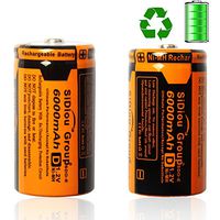 Sidiou Group 6000mAh 1.2V Rechargeable Ni-MH battery No. D or No.1 rechargeable battery Ni-MH universal battery(D type) Friendly-environmentally