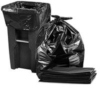 95-96 Gallon Garbage Can Liners, Large Black Trash Bags, 25/Case, 61"W x 68"H
