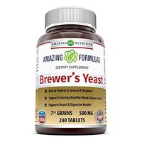 Amazing Nutrition Brewers Yeast Tablets, (Non-GMO,Gluten Free) For Healthy Digestion And Heart Health, 7.5 Grain Capsule 500mg 240 Tablets