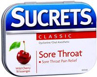 Sucrets Original Formula Sore Throat Lozenges Wild Cherry 18 Each (Pack of 9)
