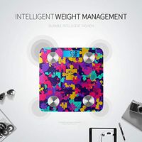 Bluetooth Weight Scales for People Art Colorful Paint Block Spray Graffiti Smart Weight Digital Scale Body Fat Composition Monitor Analyzer with Smartphone App for Body Management-396 Lbs