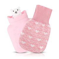 Cartoon Hot Water Bag Environmental Friendly Injection Hot Water Bottle Mini Hand Warmer Relaxation Treatment, Cold Protection(Pink)