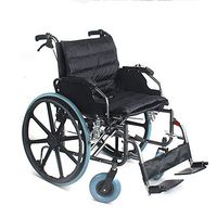 W&P Travel Widened Wheelchair for Adults,Foldable Wheelchair with Brake,Detachable Pedal, armrest,Adjustable Backrest Height,Bearing Weight 150kg