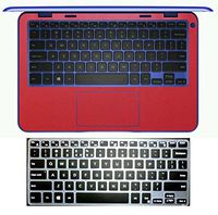 BingoBuy Palmrest Decal Sticker + US Layout Black Keyboard Protector Cover Skin for 11.6'' Dell Inspiron 11-3000 Series (11-3162, Shimmery red palmrest Cover)