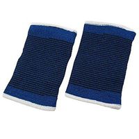 Blue Black Striped Elbow Support Stretch Brace Pad Wrap Band for Sports